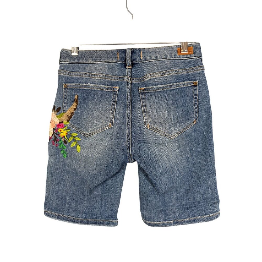 Sundance Shorts 27 Embroidered Denim Bermuda Western Rockabilly Stretch Rare! HT - Picture 6 of 16